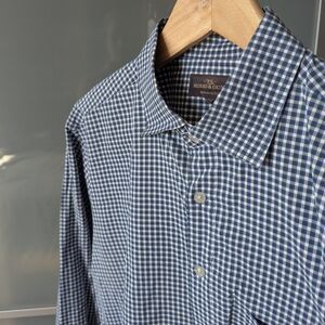 Rodd & Gunn Men's Blue & Green Checkered Long Sleeve Valley Shirt - Large